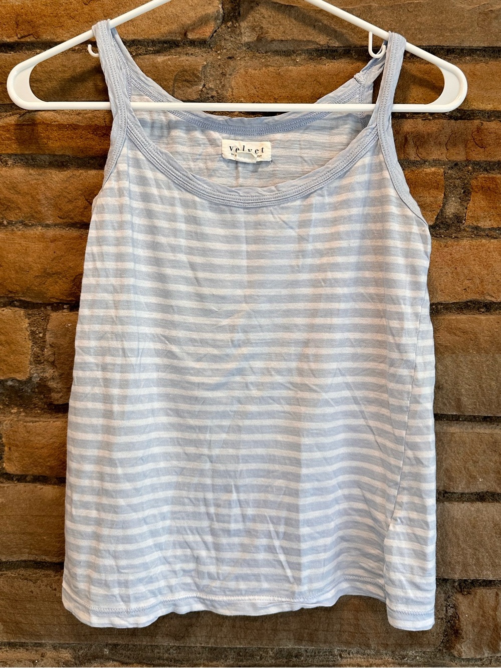Velvet Blue & White Striped Tank XS